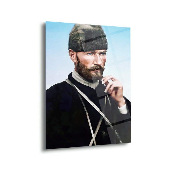 Atatürk Sakallı Portre Cam Tablo – ATA162