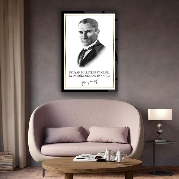 Atatürk Sözü ile Portre Cam Tablo – ATA170