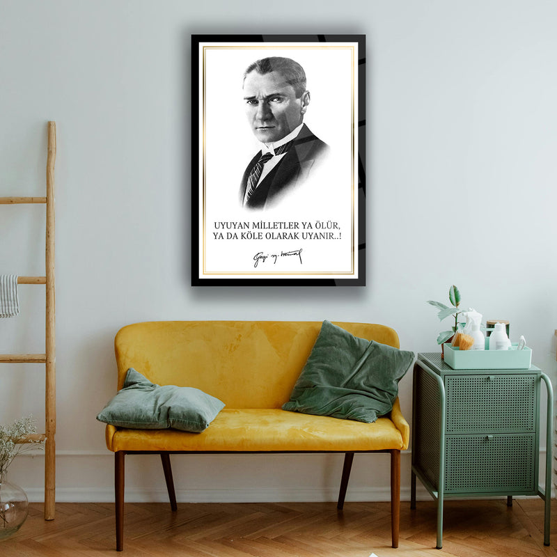 Atatürk Sözü ile Portre Cam Tablo – ATA170