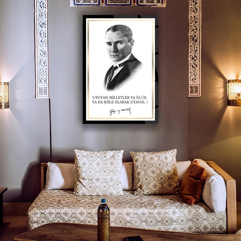 Atatürk Sözü ile Portre Cam Tablo – ATA170