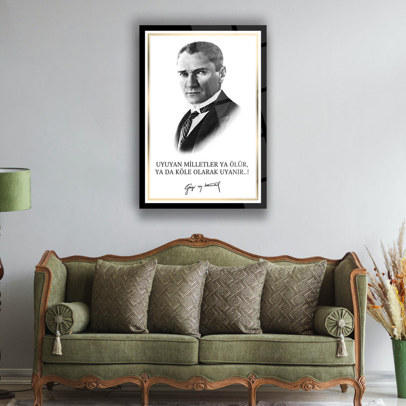 Atatürk Sözü ile Portre Cam Tablo – ATA170