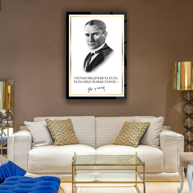 Atatürk Sözü ile Portre Cam Tablo – ATA170