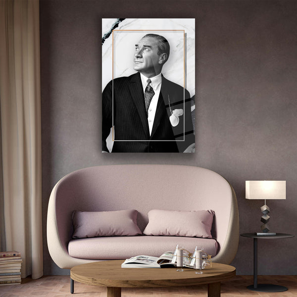 Atatürk Mermer Fonlu Cam Tablo – ATA173