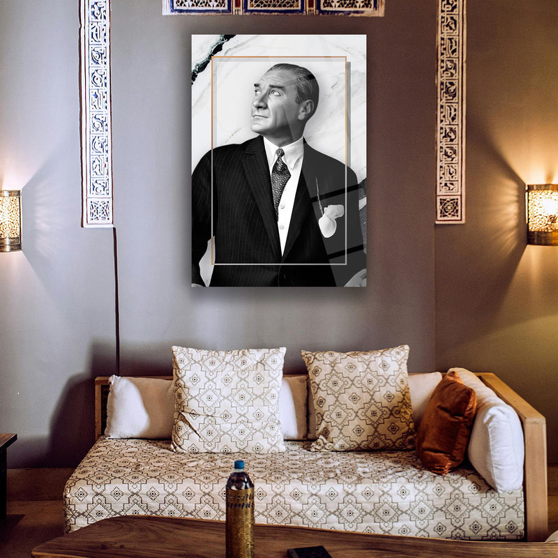 Atatürk Mermer Fonlu Cam Tablo – ATA173