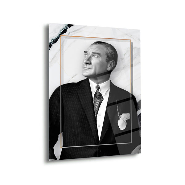 Atatürk Mermer Fonlu Cam Tablo – ATA173