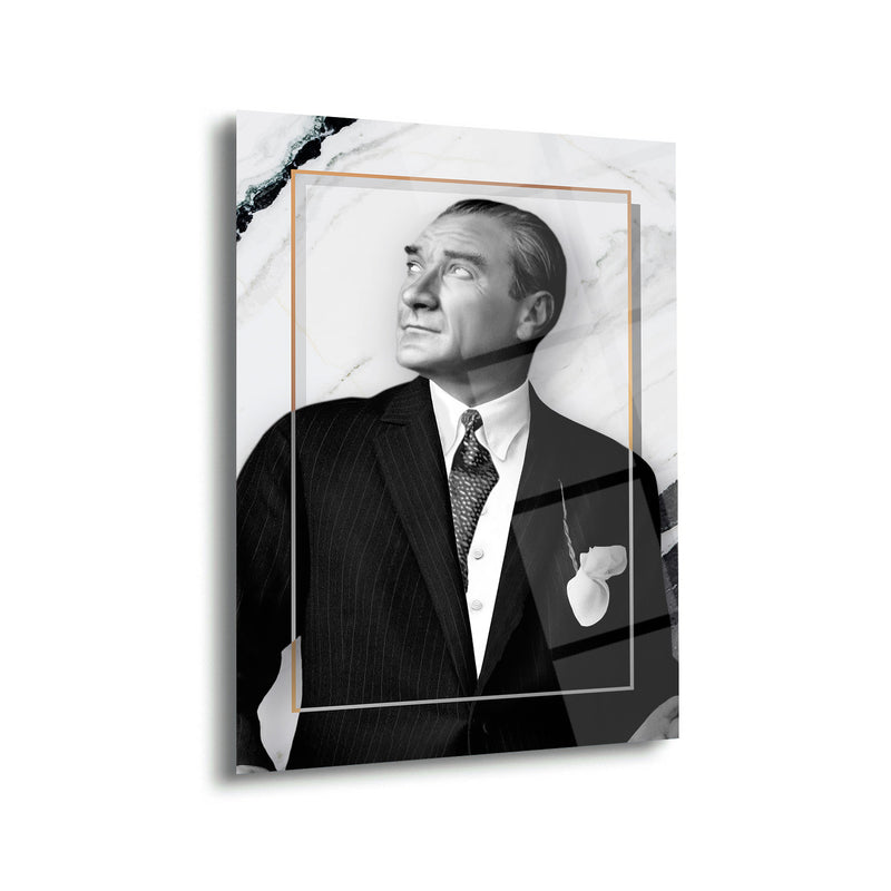 Atatürk Mermer Fonlu Cam Tablo – ATA173