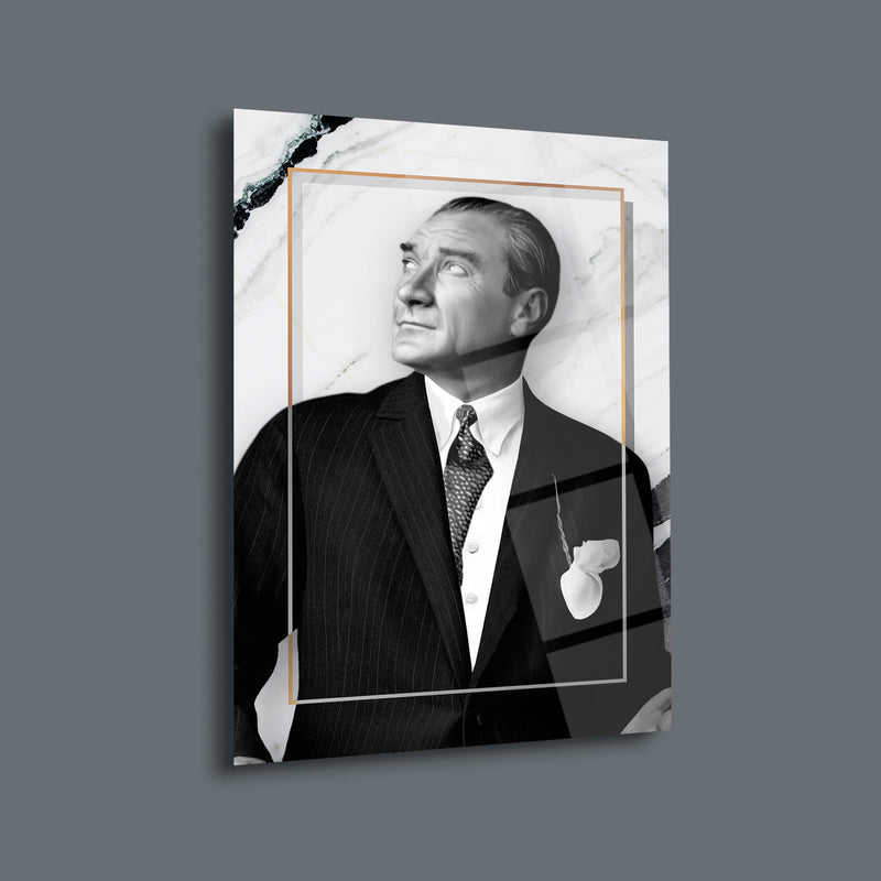 Atatürk Mermer Fonlu Cam Tablo – ATA173