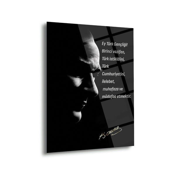 Atatürk Gençliğe Hitabe Cam Tablo – ATA179
