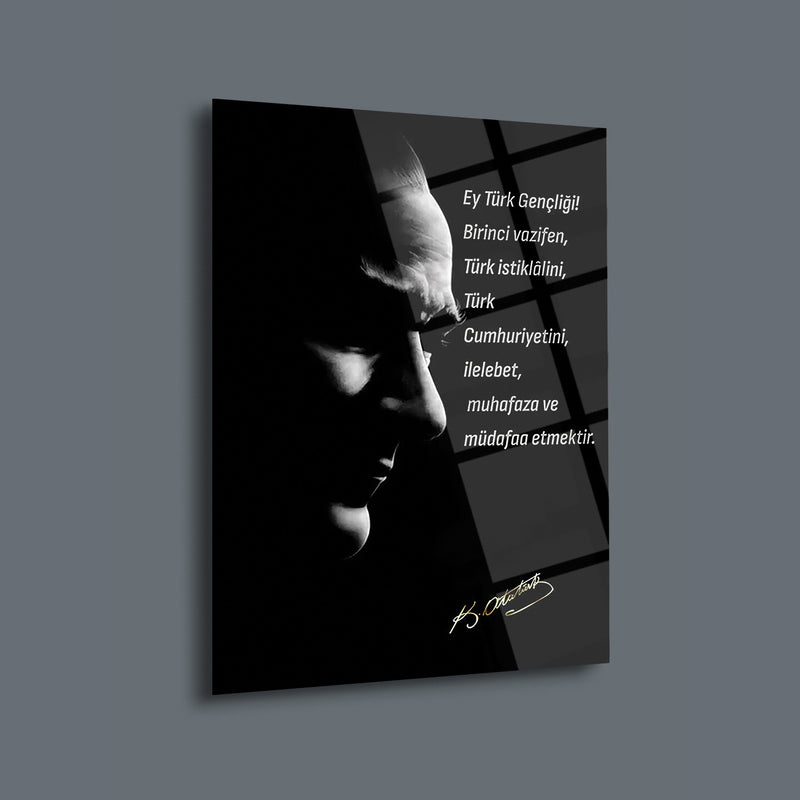 Atatürk Gençliğe Hitabe Cam Tablo – ATA179