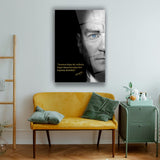 Mustafa Kemal Atatürk Cam Tablo | "Sanatsız Kalan Bir Milletin..." Sözü ve Portre - ATA121