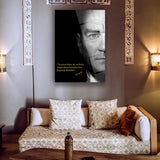 Mustafa Kemal Atatürk Cam Tablo | "Sanatsız Kalan Bir Milletin..." Sözü ve Portre - ATA121