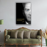 Mustafa Kemal Atatürk Cam Tablo | "Sanatsız Kalan Bir Milletin..." Sözü ve Portre - ATA121