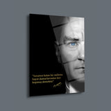 Mustafa Kemal Atatürk Cam Tablo | "Sanatsız Kalan Bir Milletin..." Sözü ve Portre - ATA121