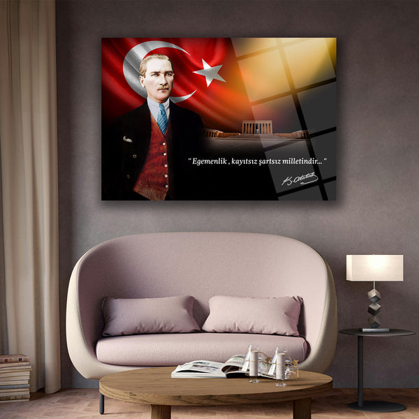 Atatürk’ün “Egemenlik, kayıtsız şartsız milletindir” Sözü ile Anıtkabir Cam Tablo – ATA217