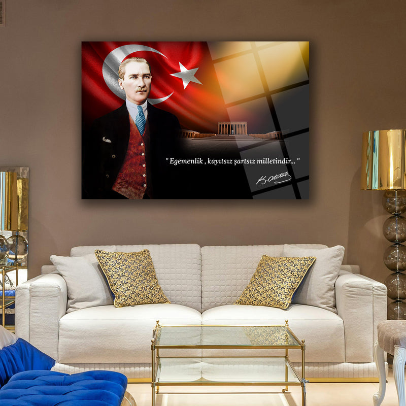 Atatürk’ün “Egemenlik, kayıtsız şartsız milletindir” Sözü ile Anıtkabir Cam Tablo – ATA217