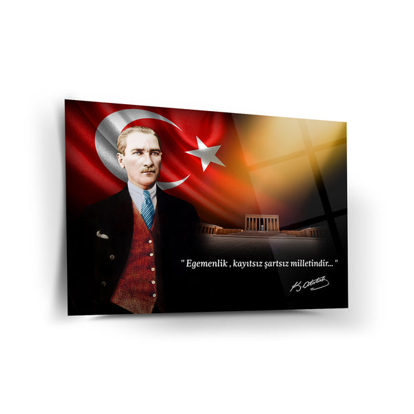 Atatürk’ün “Egemenlik, kayıtsız şartsız milletindir” Sözü ile Anıtkabir Cam Tablo – ATA217