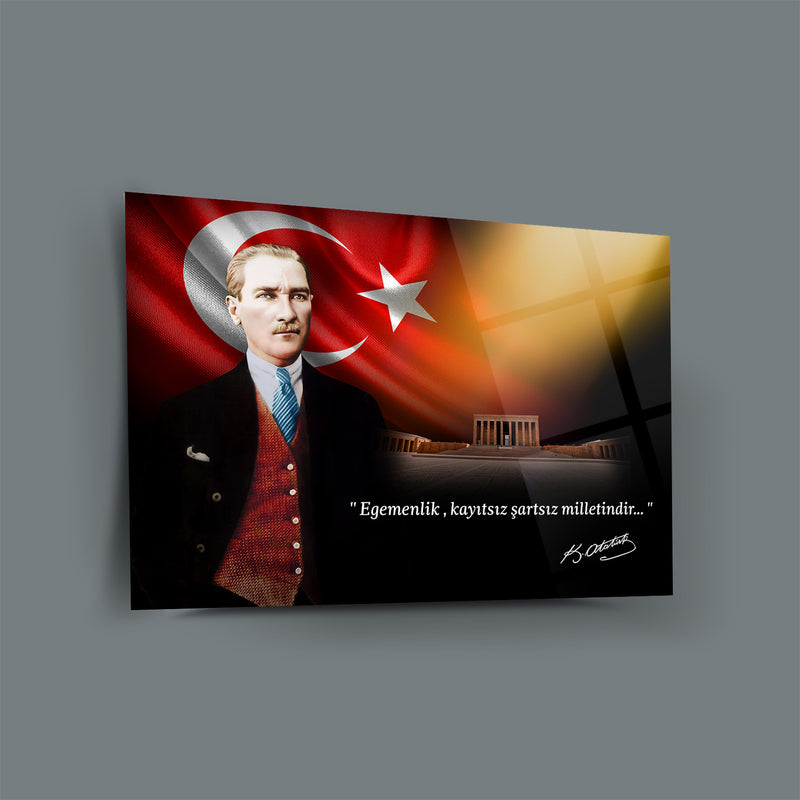 Atatürk’ün “Egemenlik, kayıtsız şartsız milletindir” Sözü ile Anıtkabir Cam Tablo – ATA217