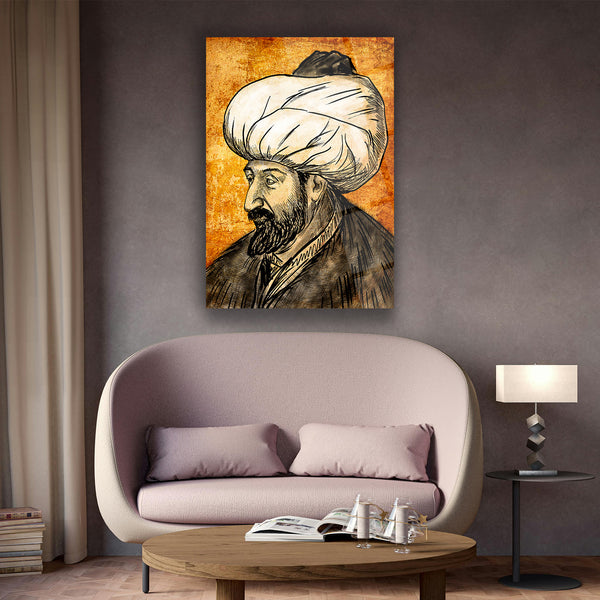 Fatih Sultan Mehmet Portre Cam Tablo – ISL134