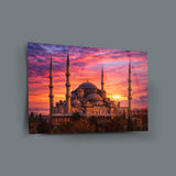 Gün Batımında Sultanahmet Camii Cam Tablo - ISL254