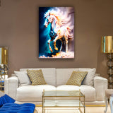 Alev Yeleli Beyaz At Cam Tablo - MOD132