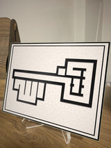 20 x 14 cm masaüstü İslami cam tablo, şeffaf pleksi ayaklı - ISL044