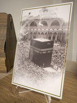14 x 20 cm masaüstü İslami cam tablo, şeffaf pleksi ayaklı - ISL058
