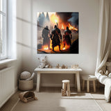 Viking Savaşçıları Modern Kare Cam Tablo - MODK006