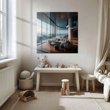 Modern Deniz Manzaralı Lüks Villa Cam Tablo - MODK014