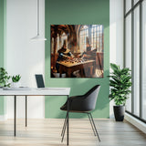 Osmanlı Satranç Sahnesi Modern Kare Cam Tablo - MODK057
