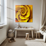 Altın Spiral Doğa Sanatı Kare Cam Tablo - MODK097