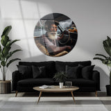 Fırtınadaki Şoför Yuvarlak Cam Tablo - MODY009