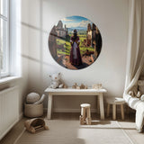 Tarihin İzinde Yuvarlak Cam Tablo - MODY012