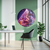 Neon Kovboy Fare Yuvarlak Cam Tablo - MODY088
