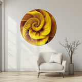 Altın Spiral Soyut Sanat Yuvarlak Cam Tablo - MODY097