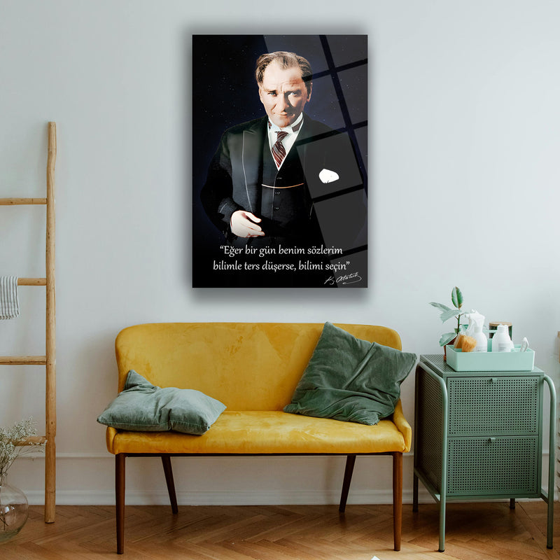 Bilim ve Akıl Atatürk Cam Tablo – ATA235