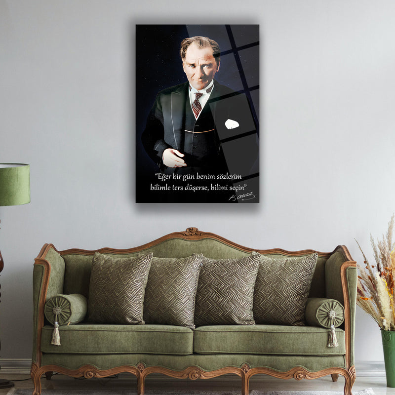 Bilim ve Akıl Atatürk Cam Tablo – ATA235