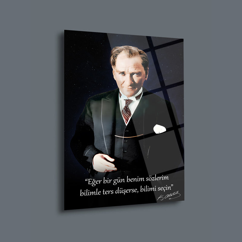 Bilim ve Akıl Atatürk Cam Tablo – ATA235