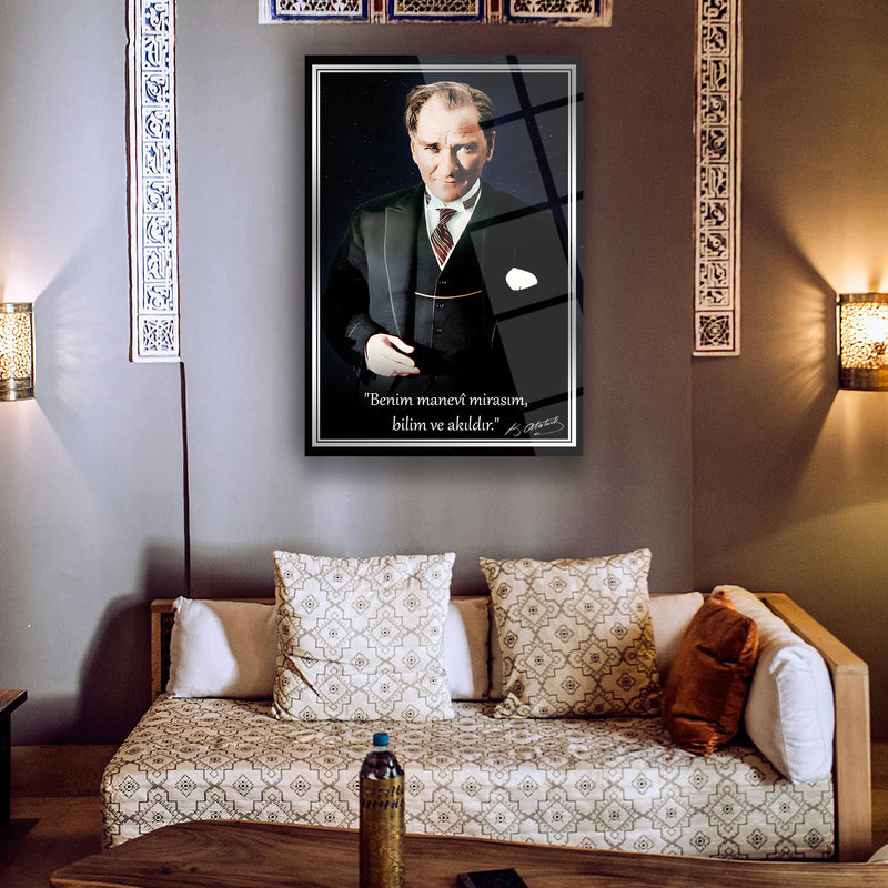 Bilim ve Akıl Atatürk Cam Tablo – ATA236