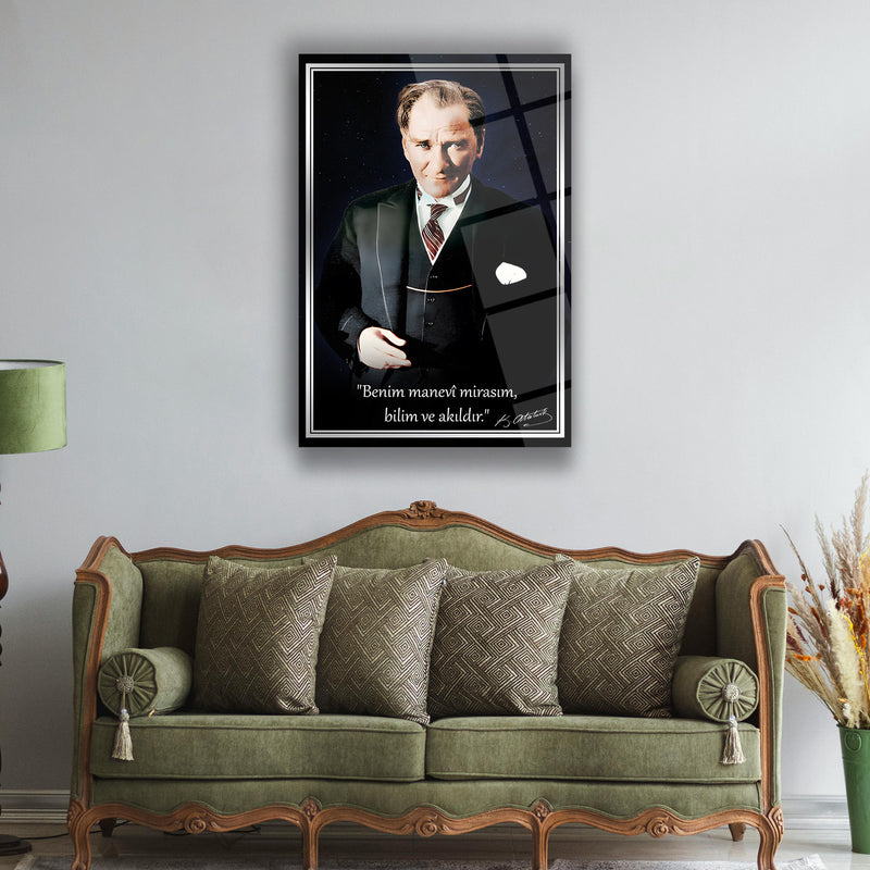Bilim ve Akıl Atatürk Cam Tablo – ATA236