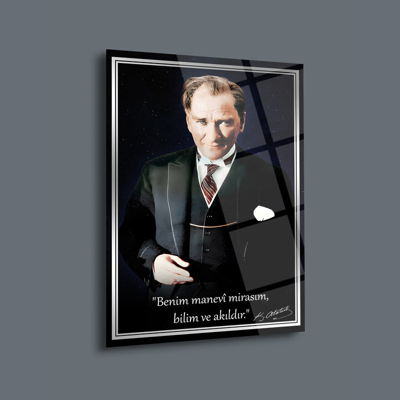 Bilim ve Akıl Atatürk Cam Tablo – ATA236