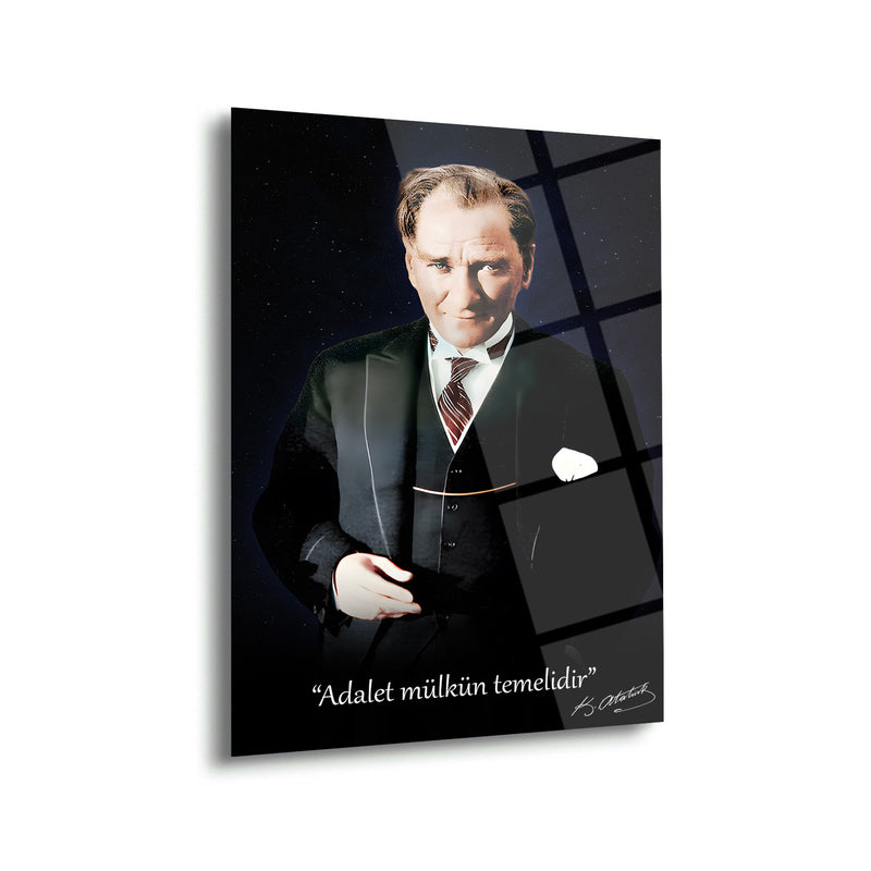 Adalet Mülkün Temelidir Atatürk Cam Tablo – ATA239