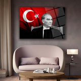 Atatürk Türk Bayrağı Arka Plan Cam Tablo – ATA281