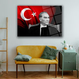 Atatürk Türk Bayrağı Arka Plan Cam Tablo – ATA281