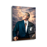 Atatürk Bulut Arka Plan Cam Tablo – ATA267