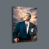 Atatürk Bulut Arka Plan Cam Tablo – ATA267