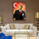 Atatürk Türk Bayrağı Fon Cam Tablo – ATA269
