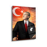 Atatürk Türk Bayrağı Fon Cam Tablo – ATA269