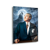 Atatürk Bozkurt Ay Temalı Cam Tablo – ATA270
