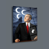 Atatürk Bozkurt Üç Hilal Cam Tablo – ATA271