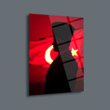 Atatürk Silüet Türk Bayrağı Cam Tablo – ATA284